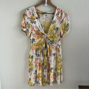 Free People Part Time Lover Floral Tie Front Dress Boho Romantic Floral Feminine